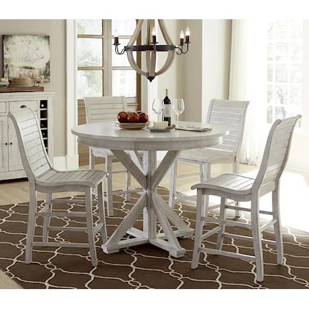 5-Piece Round Counter Height Table Set